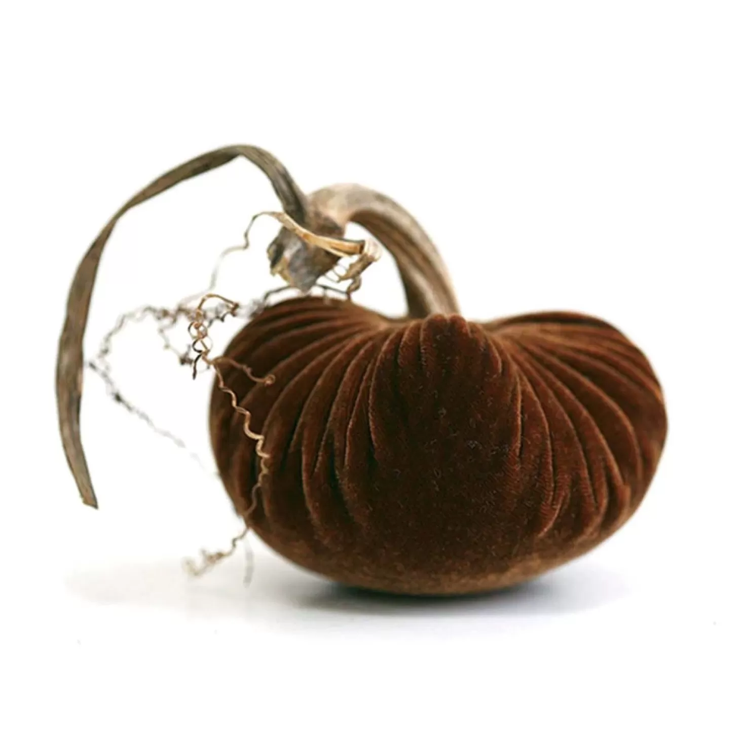 Decor Accents>Roger's Gardens Acorn Velvet Pumpkin - 6" Tall To 8" Tall