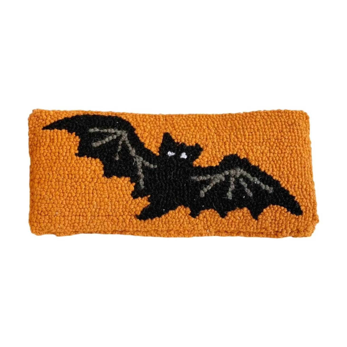 Halloween Decor>Roger's Gardens Black Bat Hook Pillow - 12" X 5"