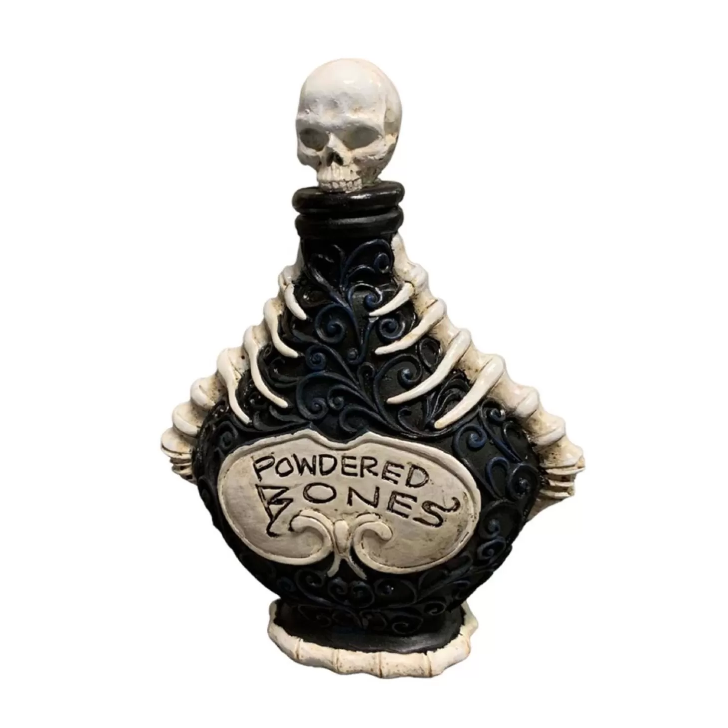 Halloween Decor>Roger's Gardens Bones Poison Bottle - 8" Tall