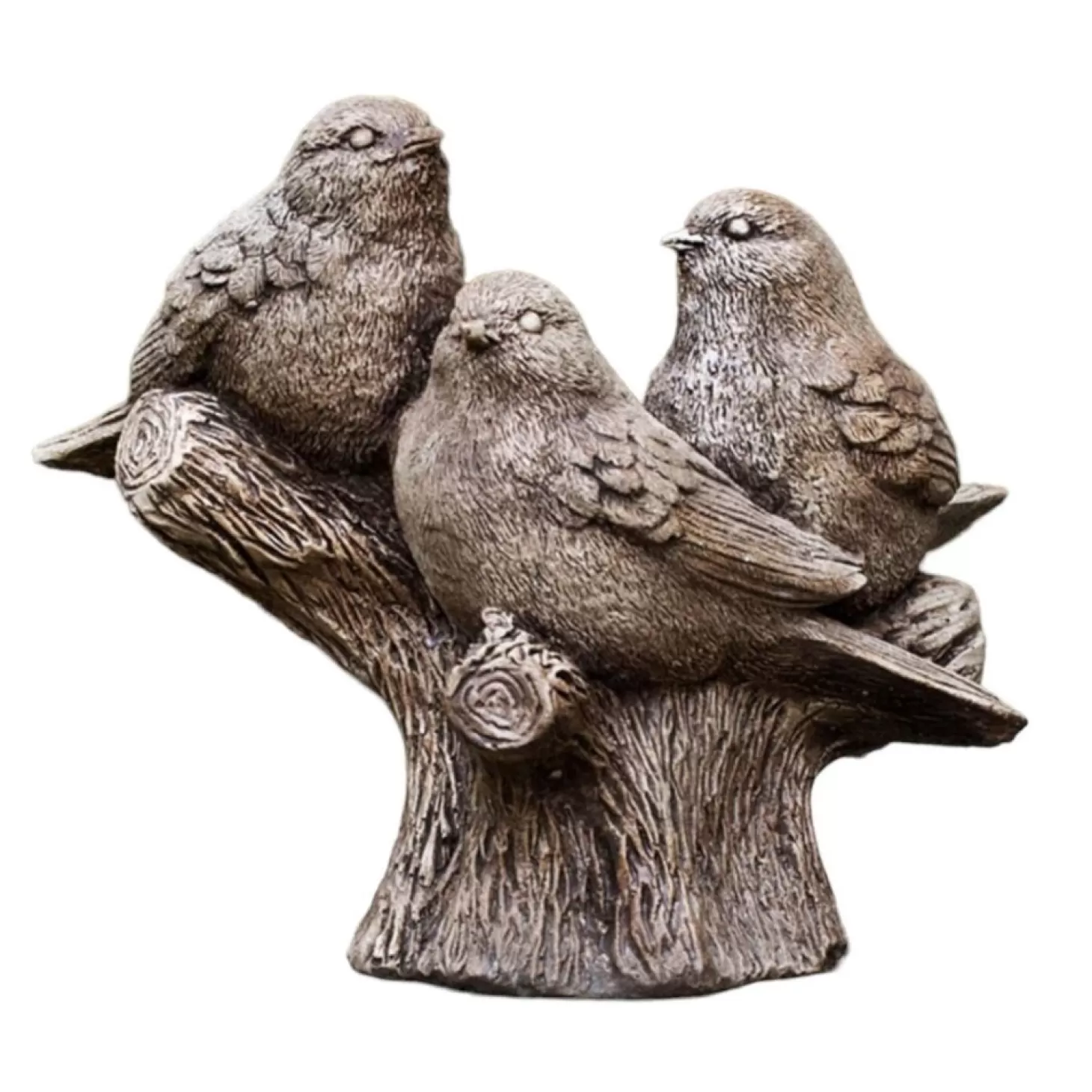 Pottery + Planters + Containers>Roger's Gardens Brownstone Flock Of Birds Statue - 6.5" Tall