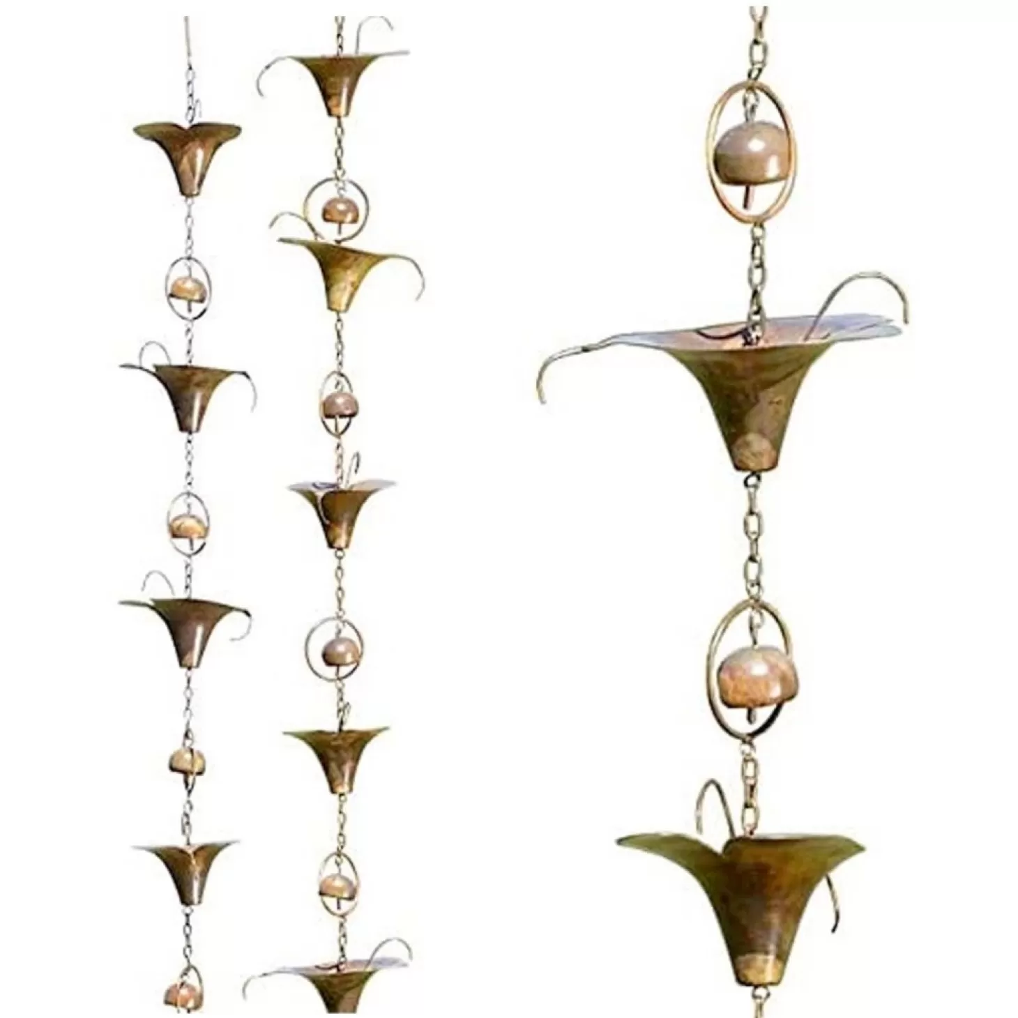 Garden Accents + Bird Feeders>Roger's Gardens Calla Lily Rain Chain