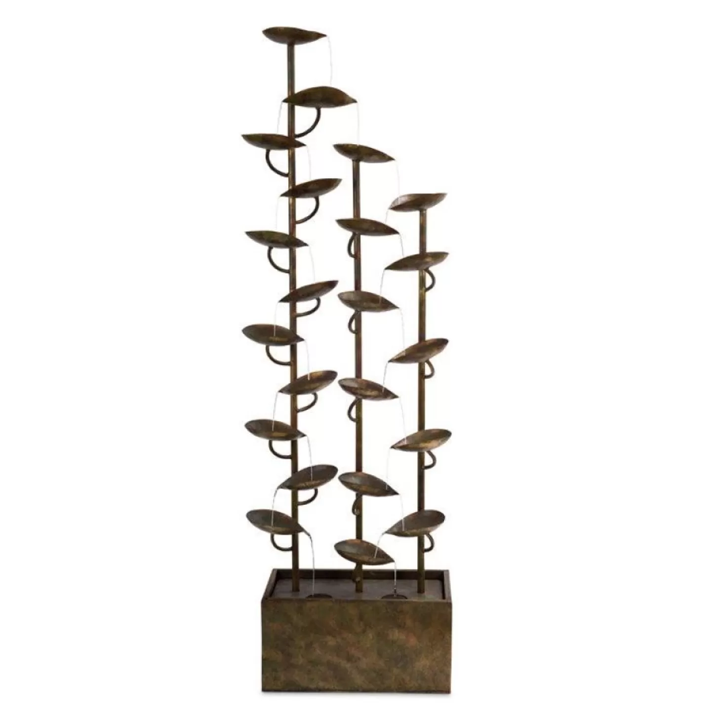 Fountains>Roger's Gardens Cascading Triple Leaves Fountain With Pump - 65" Tall