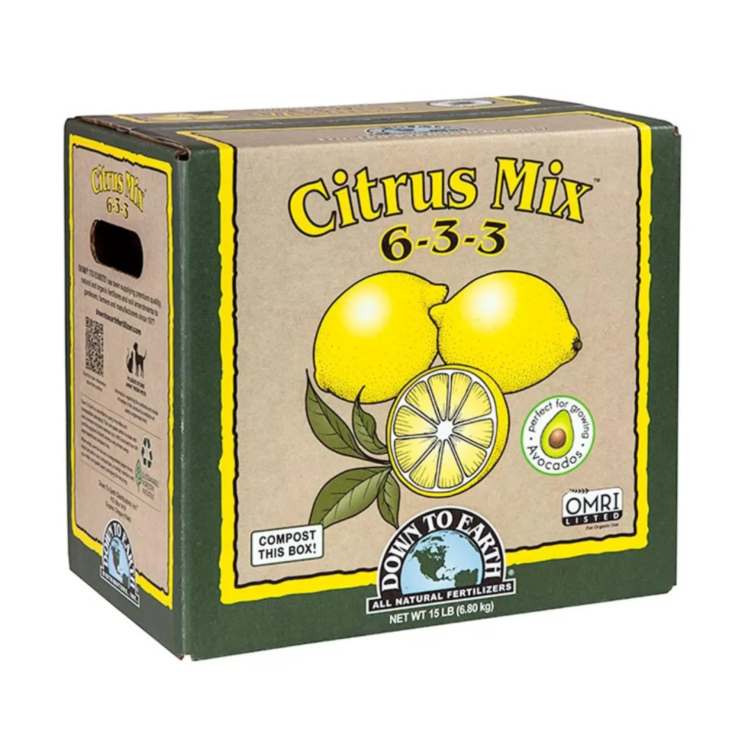 Soils + Fertilizers + Sprays>Roger's Gardens Down To Earth Organic Citrus Mix Fertilizer - 15Lbs