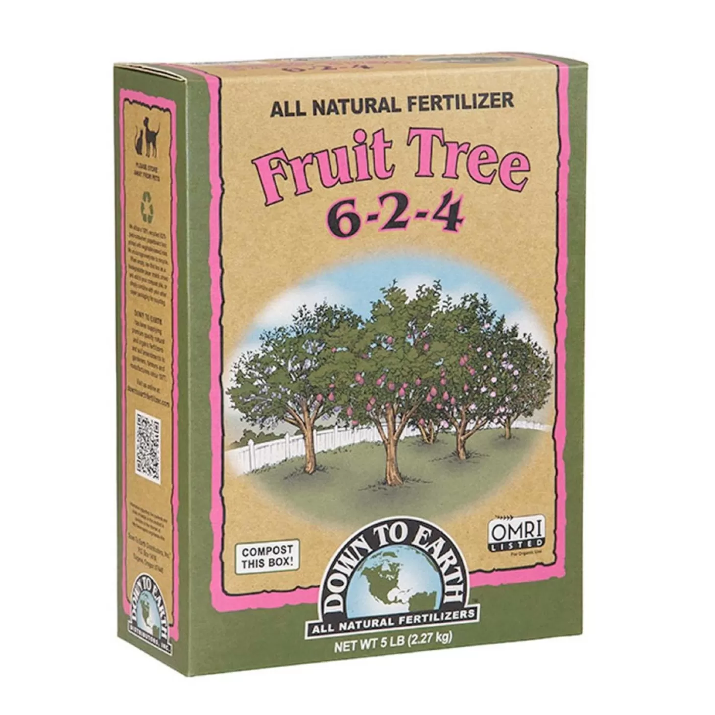 Soils + Fertilizers + Sprays>Roger's Gardens Down To Earth Organic Fruit Tree Fertilizer - 5Lbs