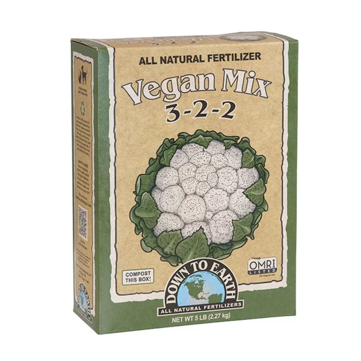 Soils + Fertilizers + Sprays>Roger's Gardens Down To Earth Organic Vegan Mix Fertilizer - 5Lbs