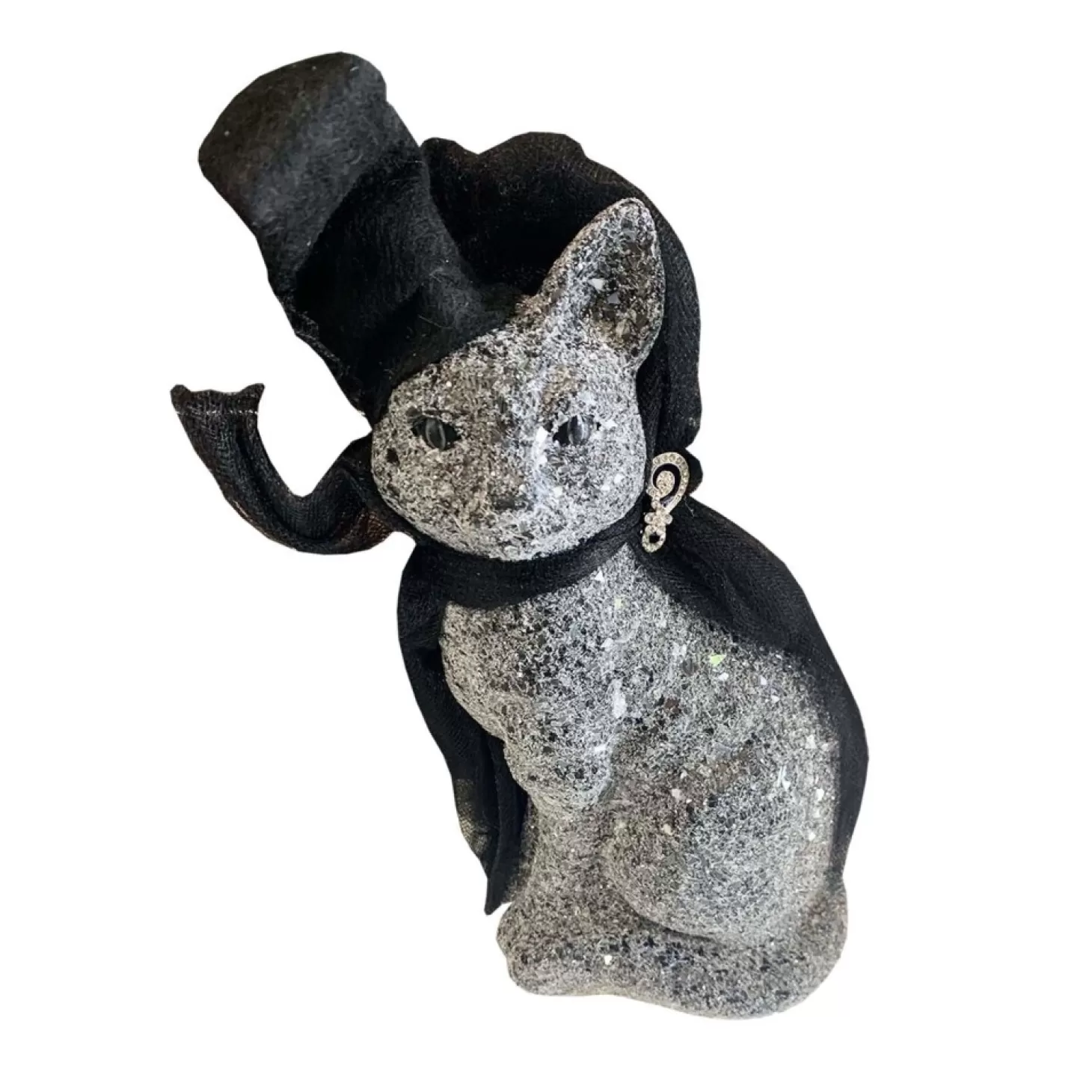 Halloween Decor>Roger's Gardens Elvira The Black Cat - 16" Tall