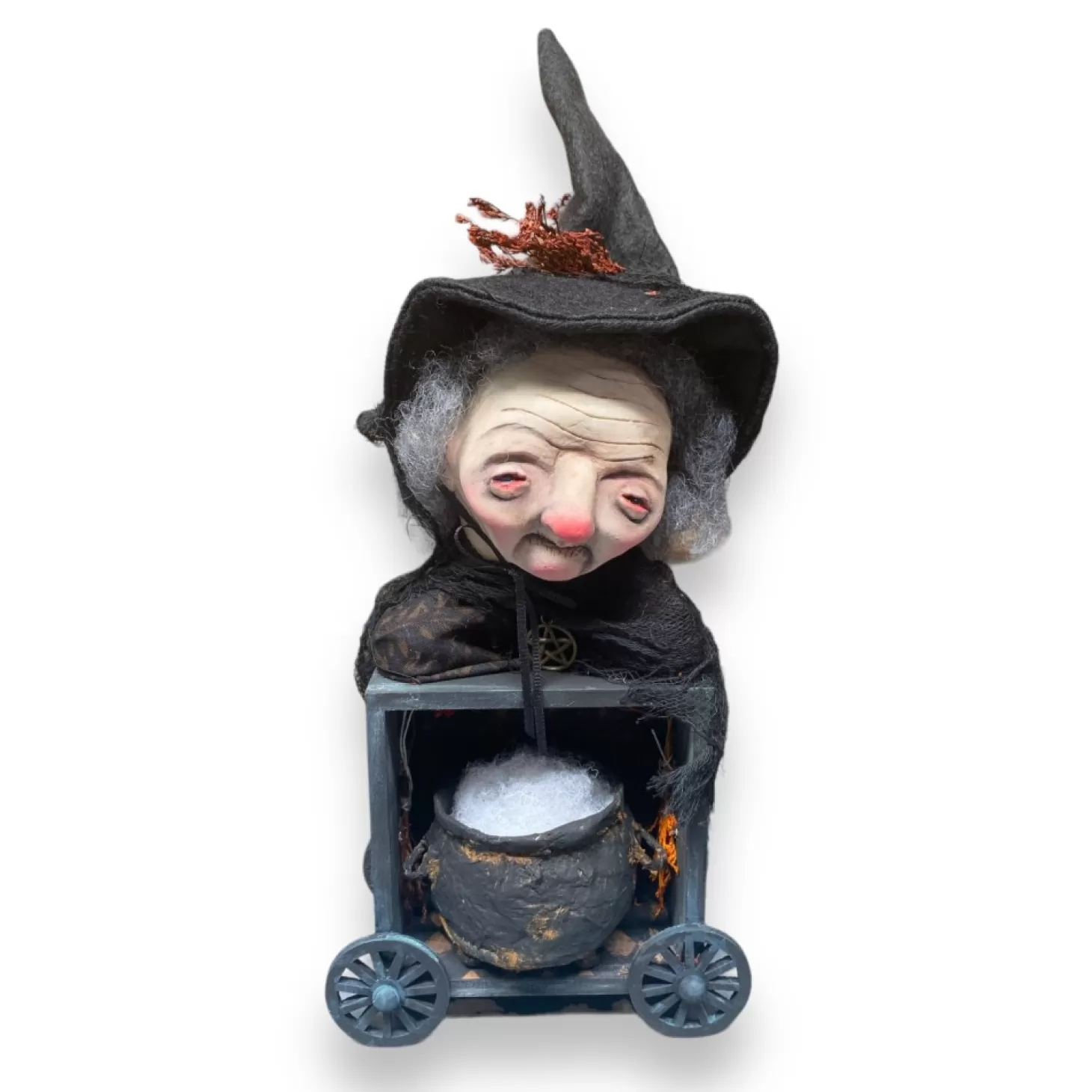 Halloween Decor>Roger's Gardens Ermelina Folk Witch - 12" Tall