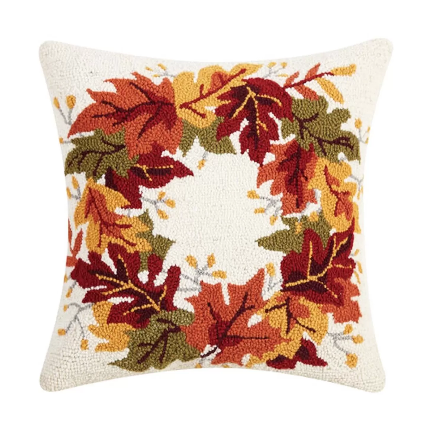 Decor Accents>Roger's Gardens Fall Wreath Pillow - 18" X 18"