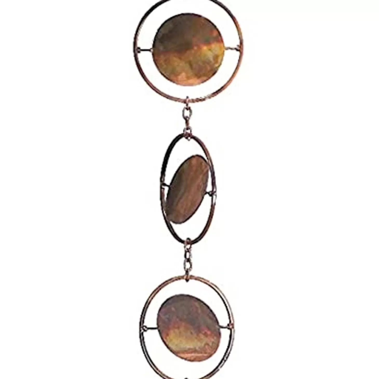 Garden Accents + Bird Feeders>Roger's Gardens Flamed Circles Hanging Rain Chain