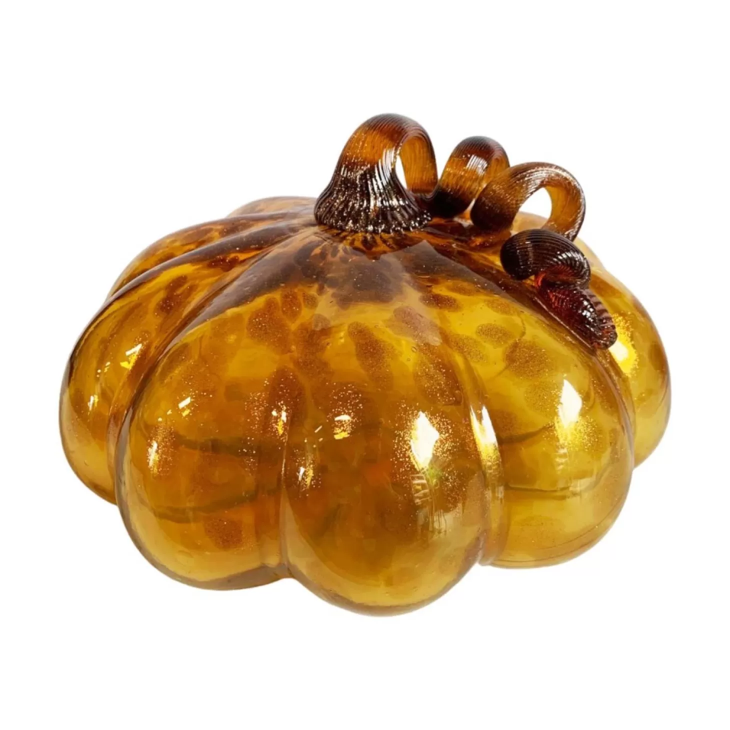 Glassware>Roger's Gardens Glass Bronze Pumpkin - 6"