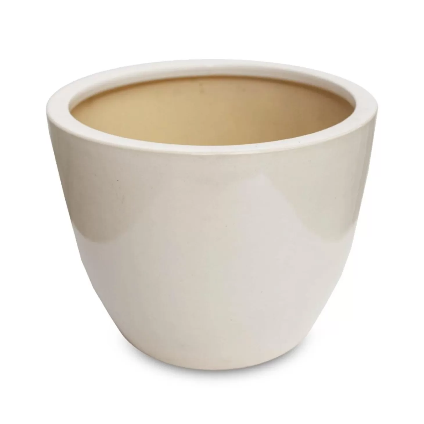 Pottery + Planters + Containers>Roger's Gardens Glazed Egg Pot 10" (White)