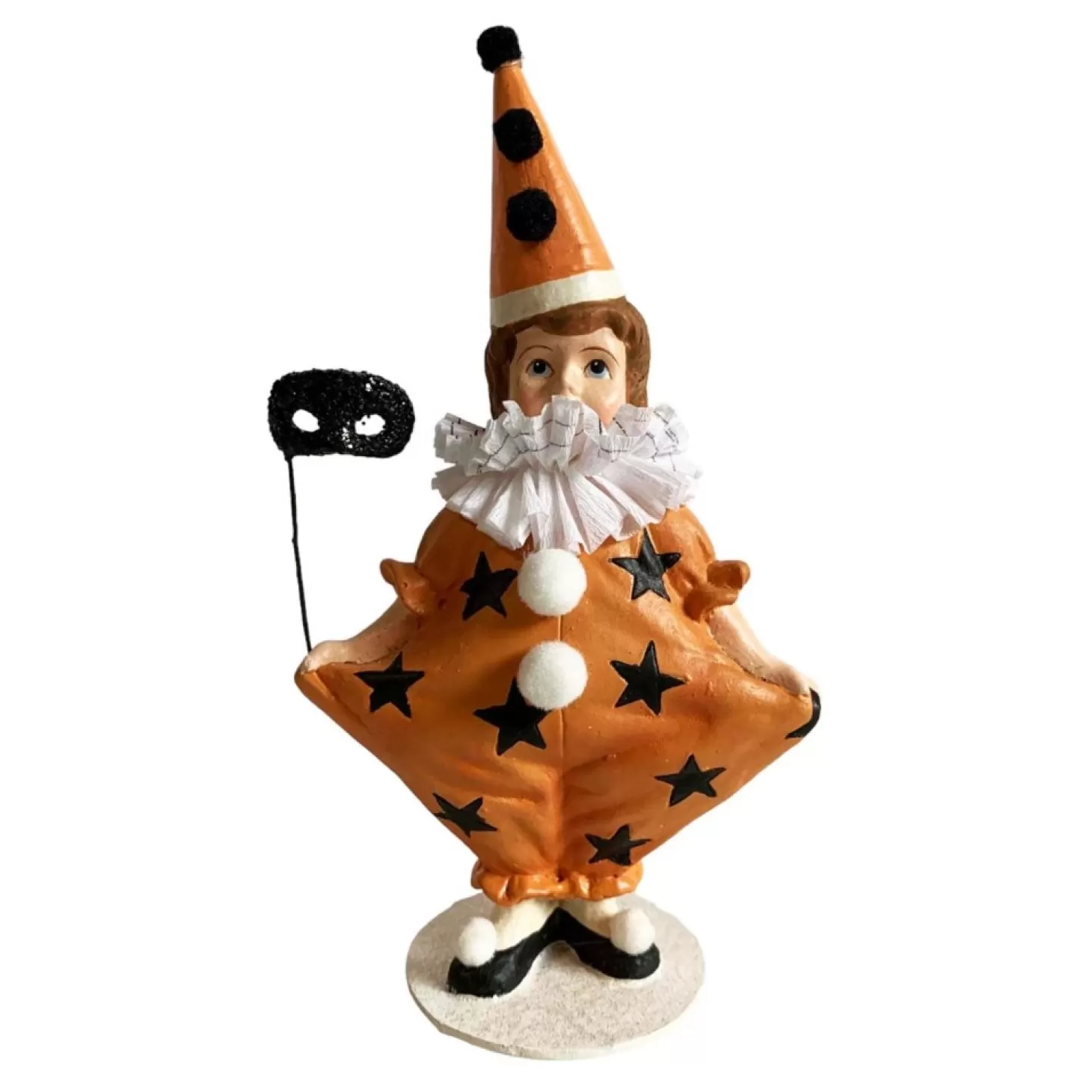 Halloween Decor>Roger's Gardens Halloween Masquerade Clown Girl - 6" Tall - Bethany Lowe