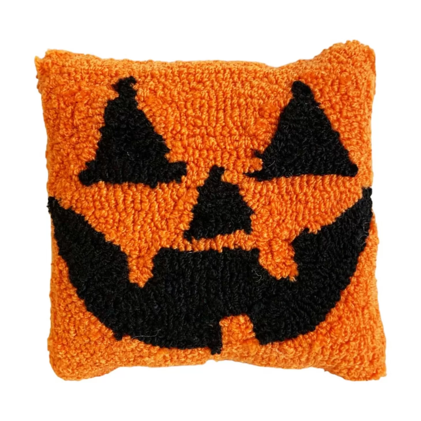 Halloween Decor>Roger's Gardens Jack-O-Lantern Square Pillow - 8" X 8"