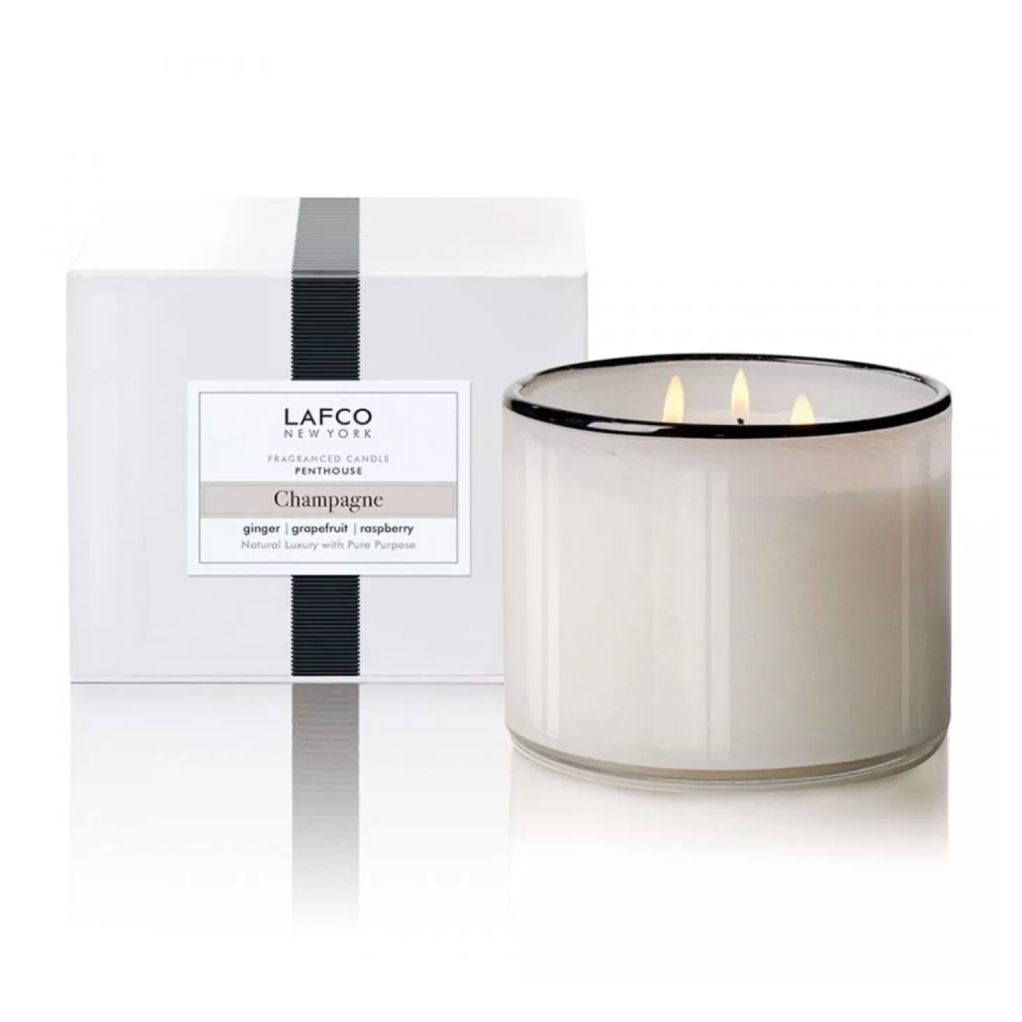 Decor Accents>Roger's Gardens Lafco Champagne 3-Wick Candle