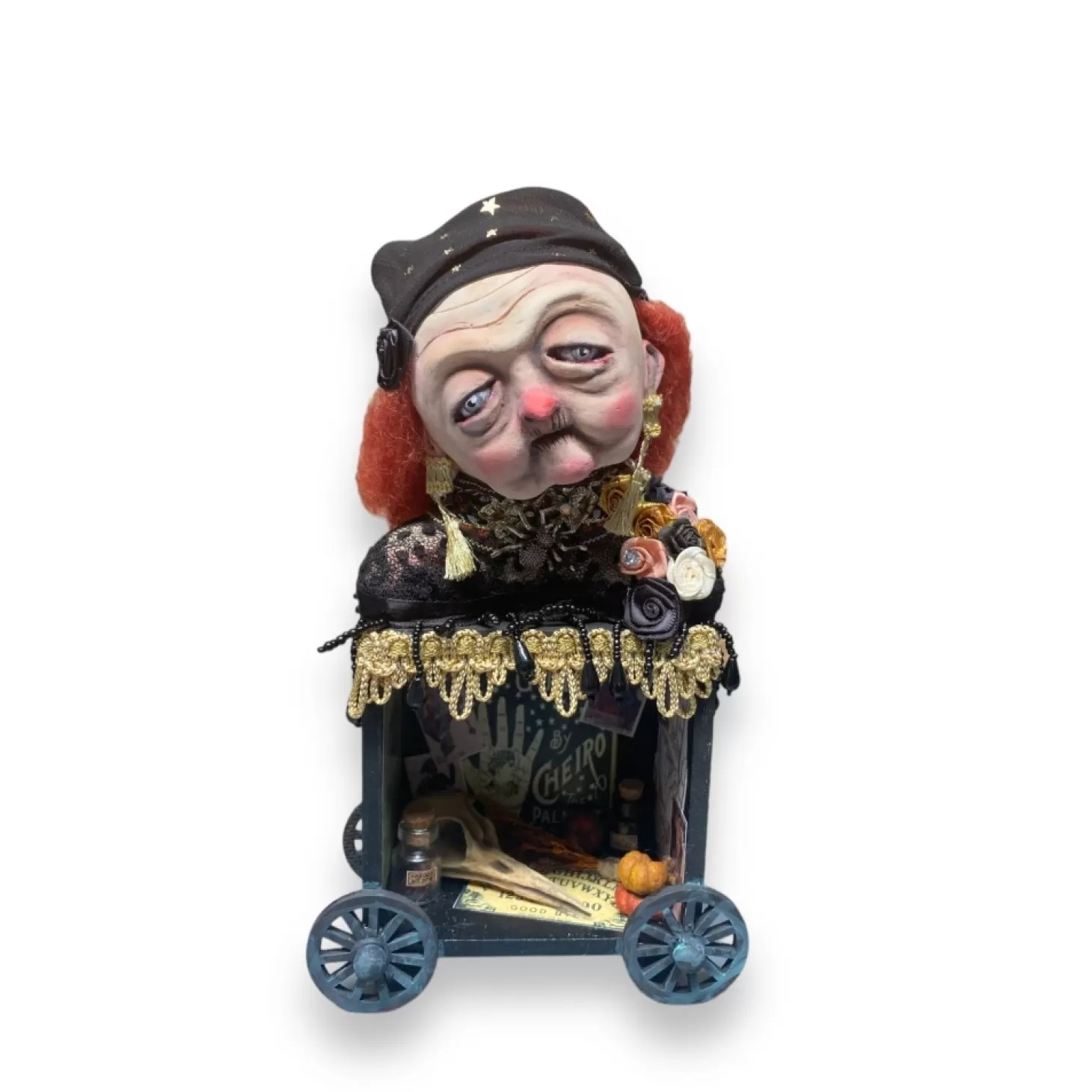 Halloween Decor>Roger's Gardens Madame Calvo Fortune Teller - 10" Tall