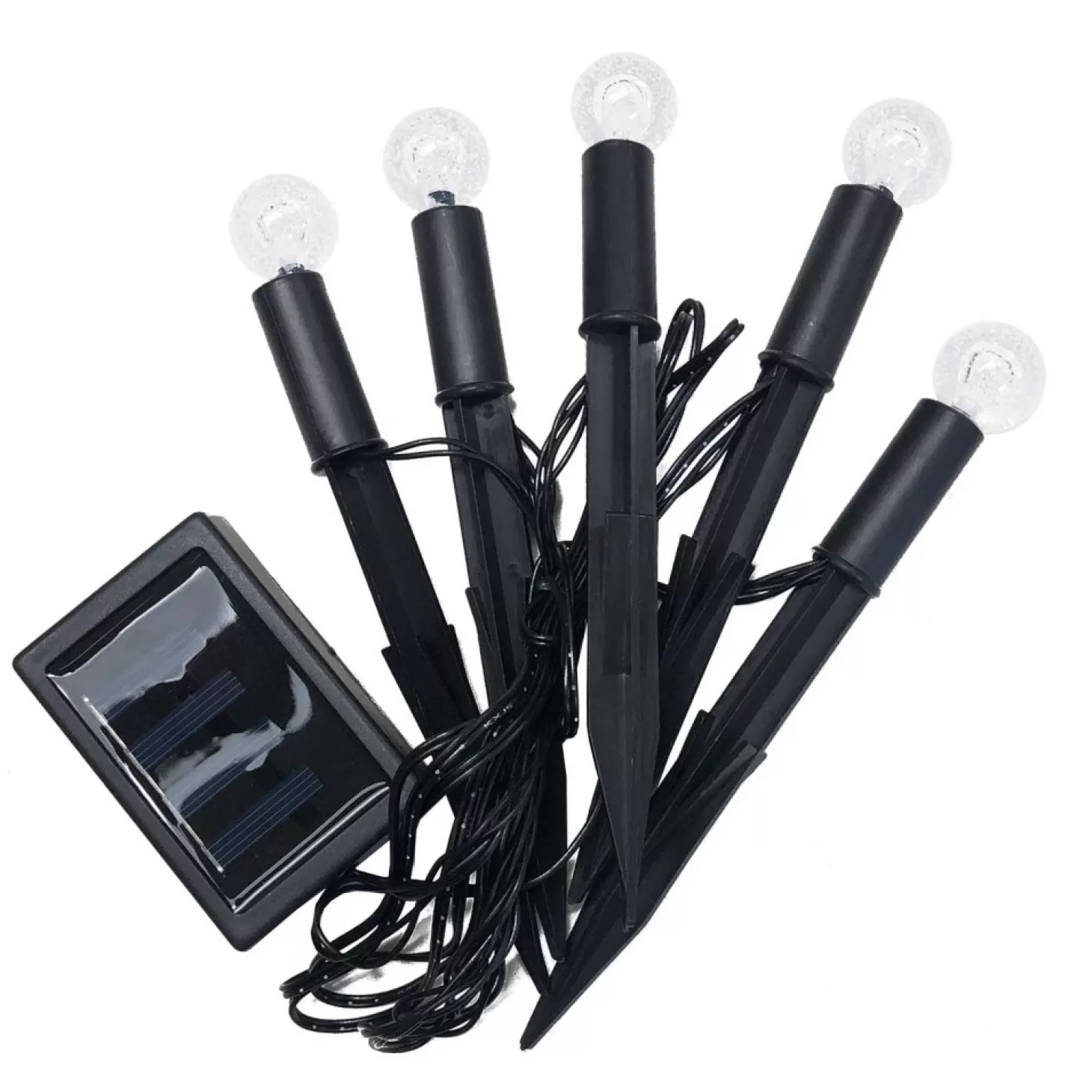 Garden Accents + Bird Feeders>Roger's Gardens Mini Solar Plastic Stake Lights - Set Of 5