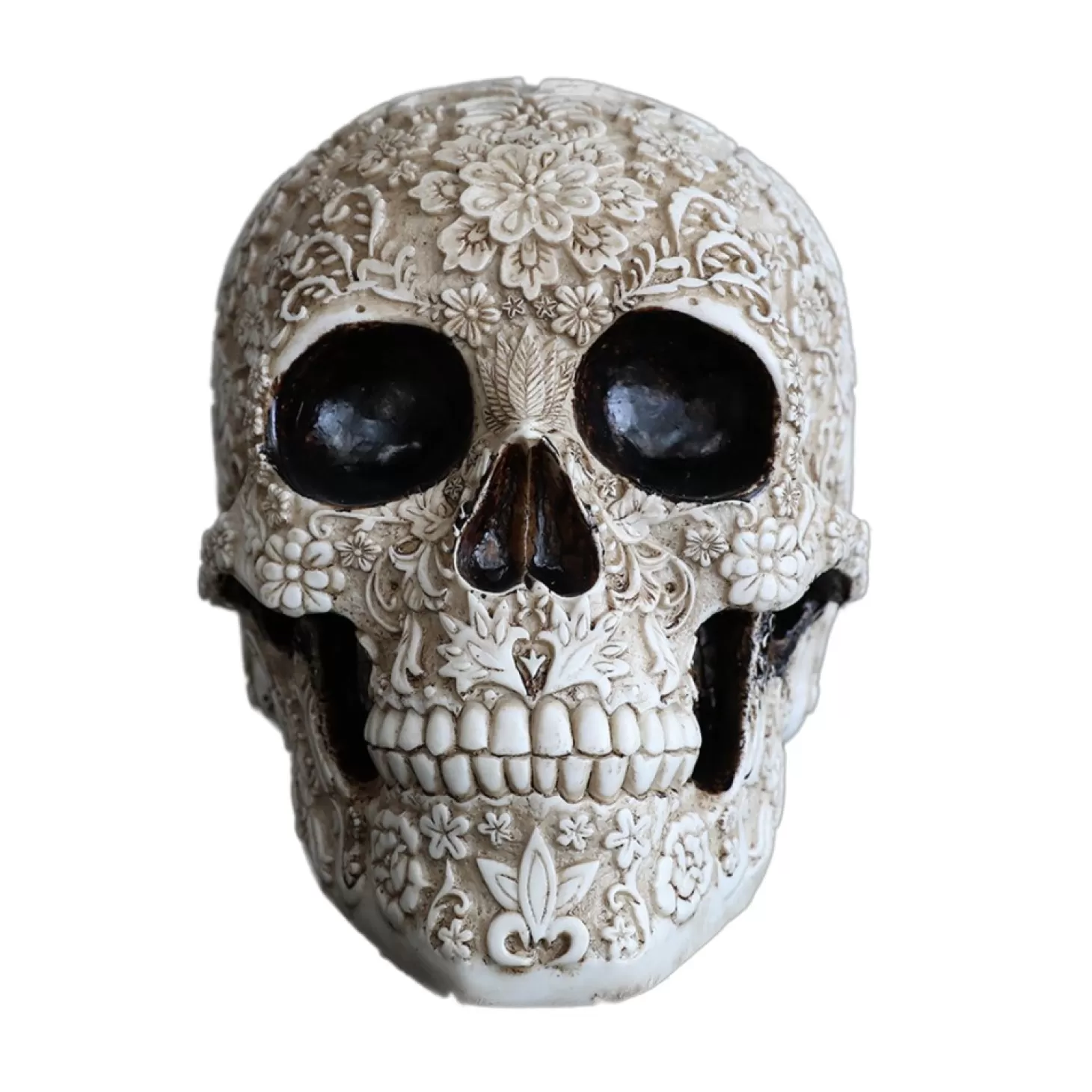 Halloween Decor>Roger's Gardens Mystic Floral Skull - 5" Tall