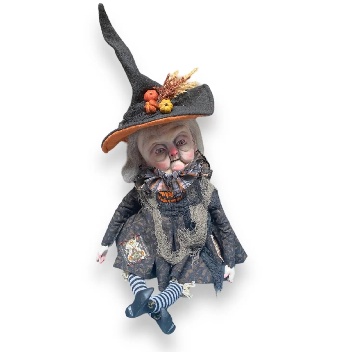 Halloween Decor>Roger's Gardens Odina The Forest Witch - 14" Tall