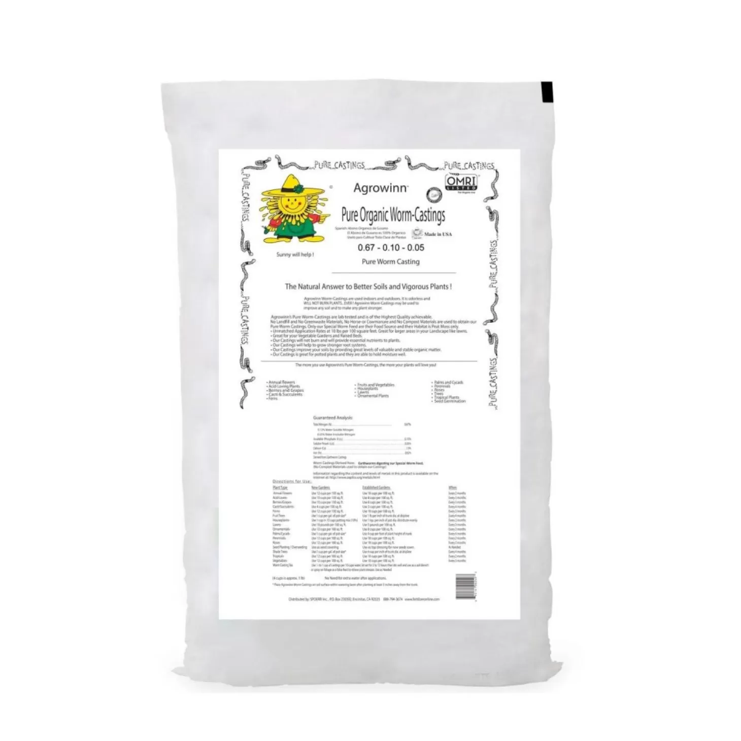 Soils + Fertilizers + Sprays>Roger's Gardens Pure Organic Worm Castings - 40Lbs