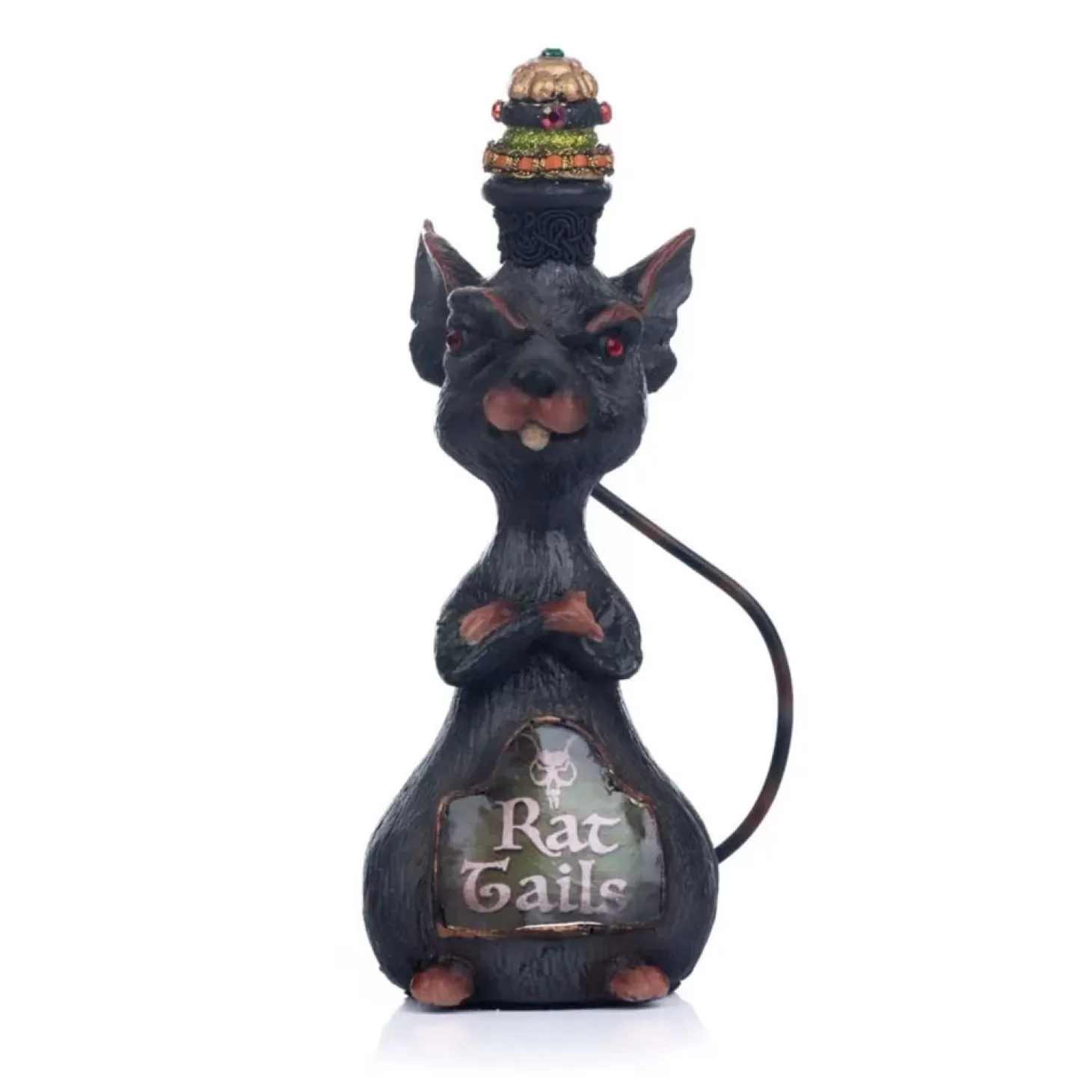 Halloween Decor>Roger's Gardens Rat Potion Bottle Full Of Rat Tails - 8" Tall