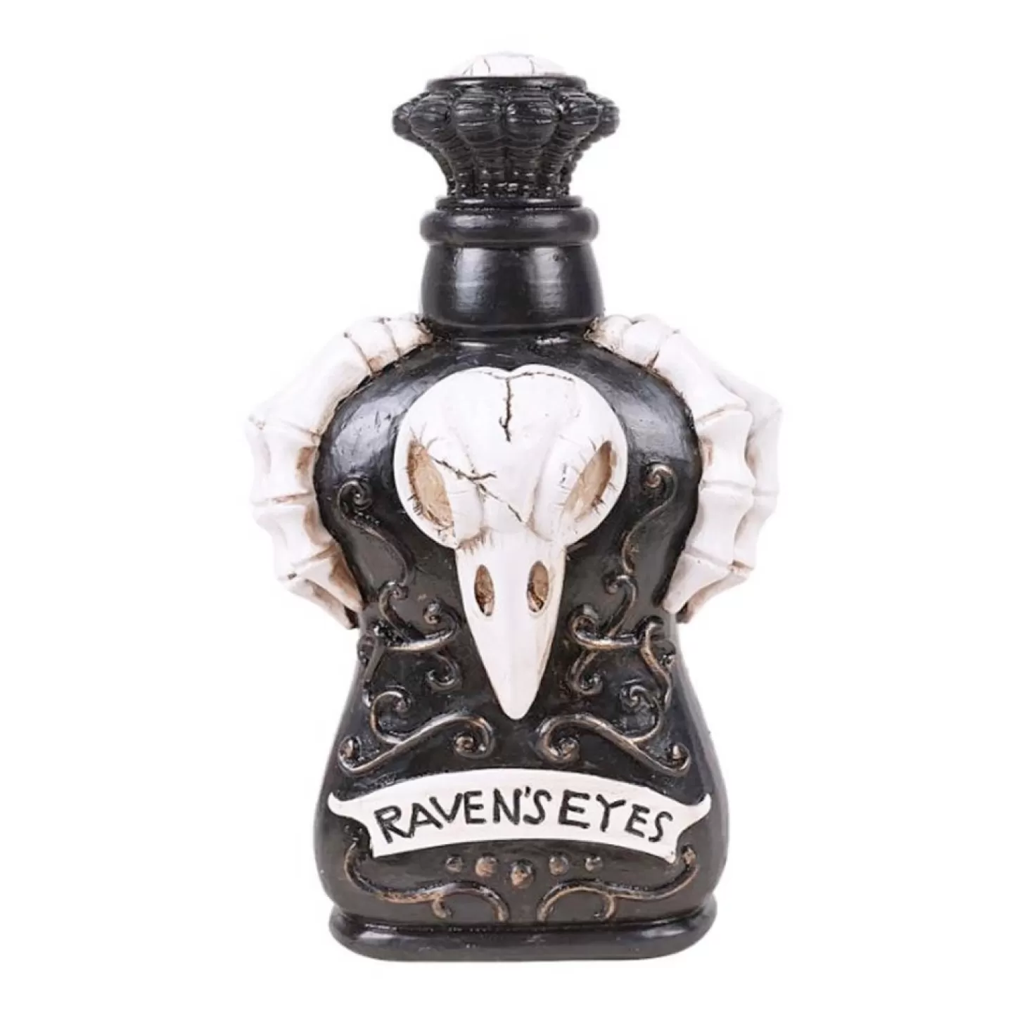 Halloween Decor>Roger's Gardens Raven's Cure Poison Bottle - 7.25" Tall