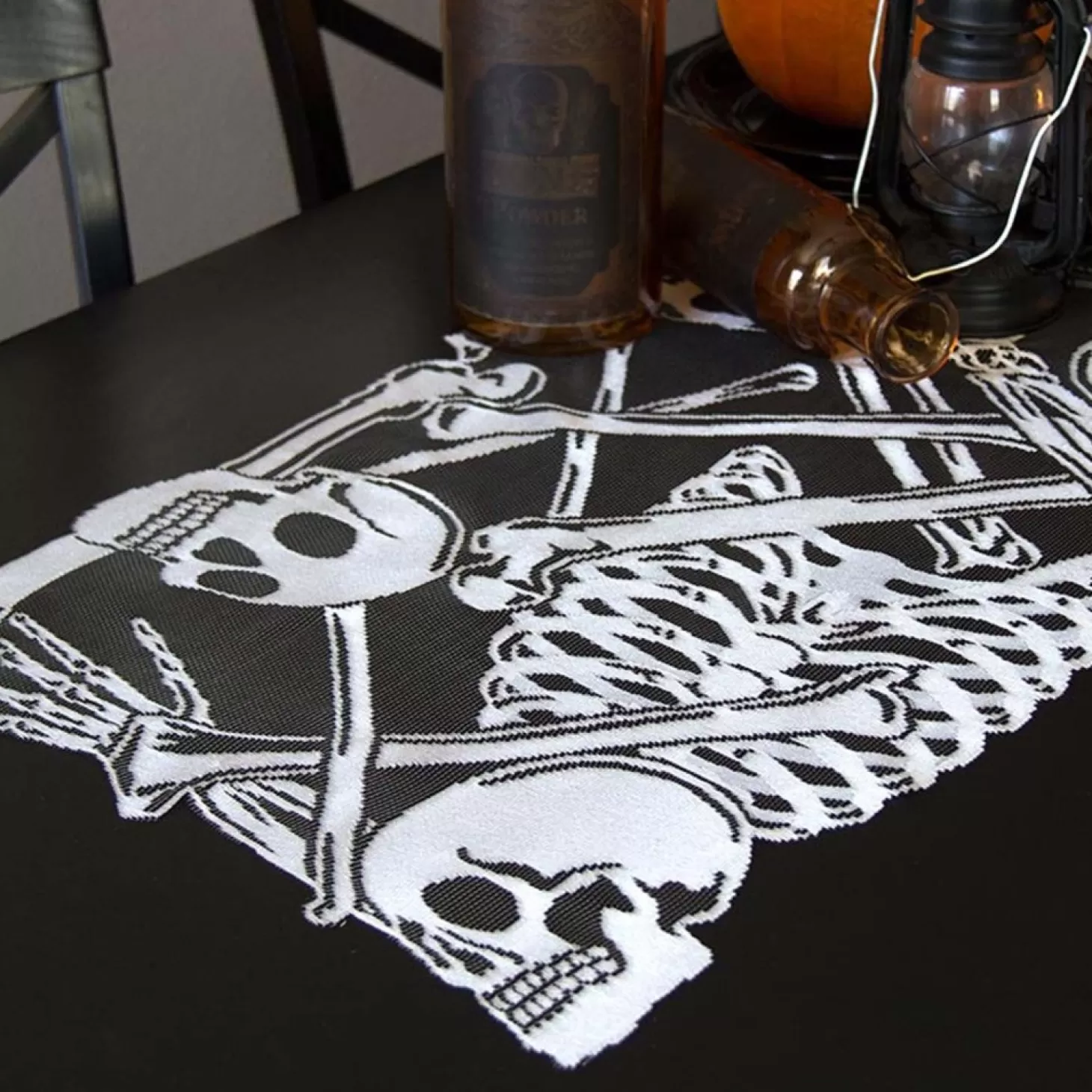 Halloween Decor>Roger's Gardens Rest In Peace Table Runner - 60" X 20"