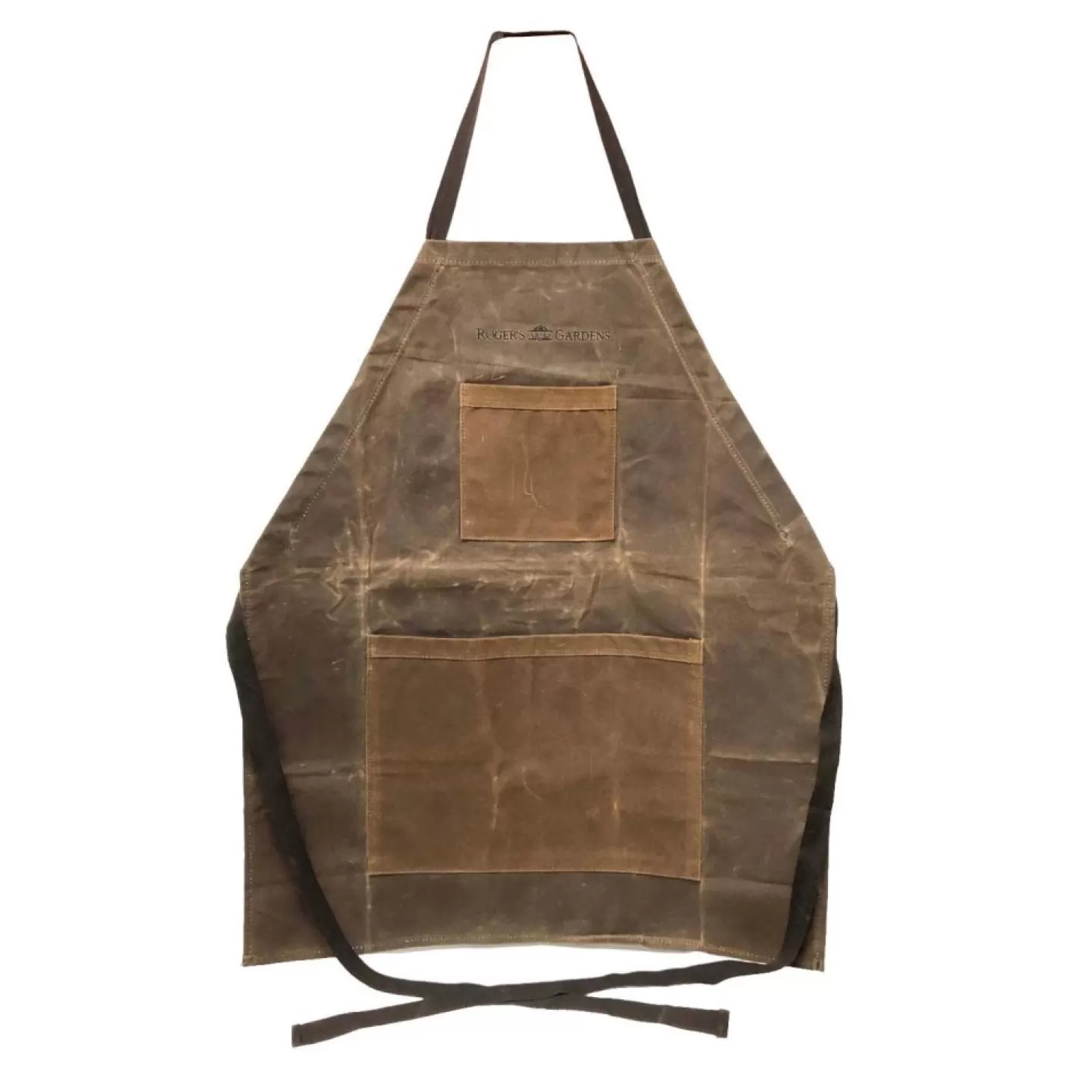 Garden Gloves + Tools + Accessories>Roger's Gardens Official Waxed Olive Canvas Apron