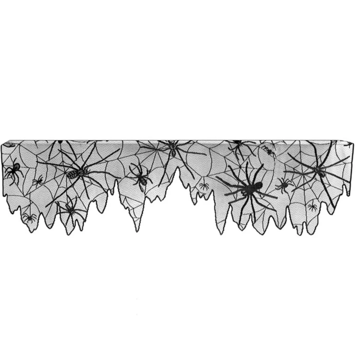 Halloween Decor>Roger's Gardens Spider Web Mantle Runner