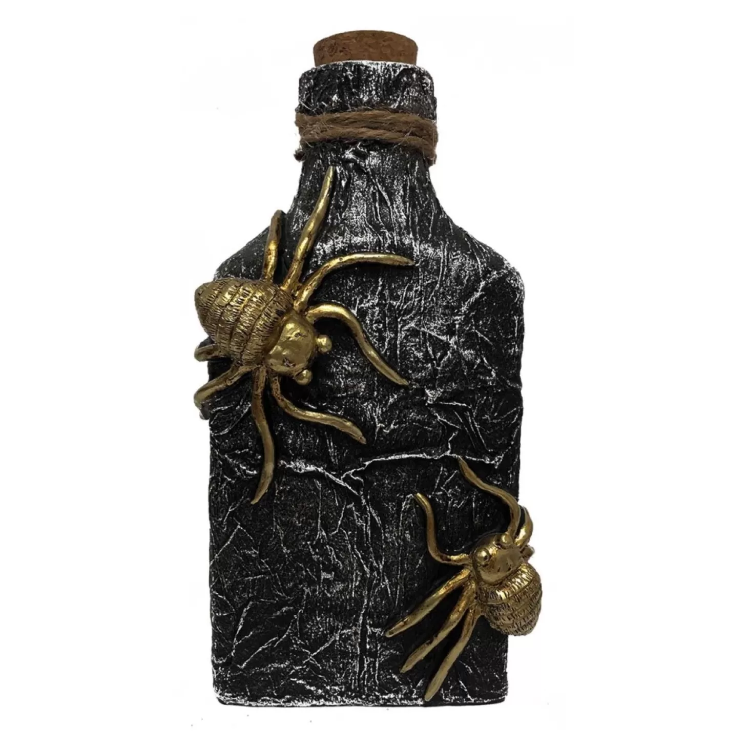 Halloween Decor>Roger's Gardens Spooky Spiders Poison Bottle - 9" Tall