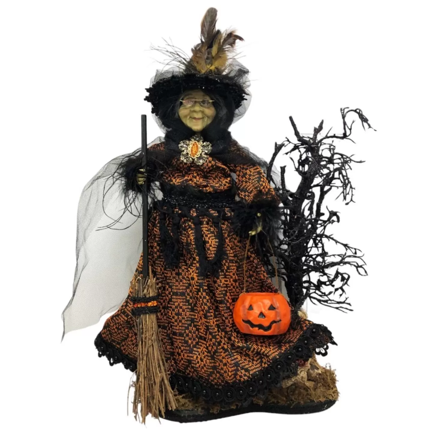 Halloween Decor>Roger's Gardens Tabitha Keeper Of The Trail Witch - 22" Tall