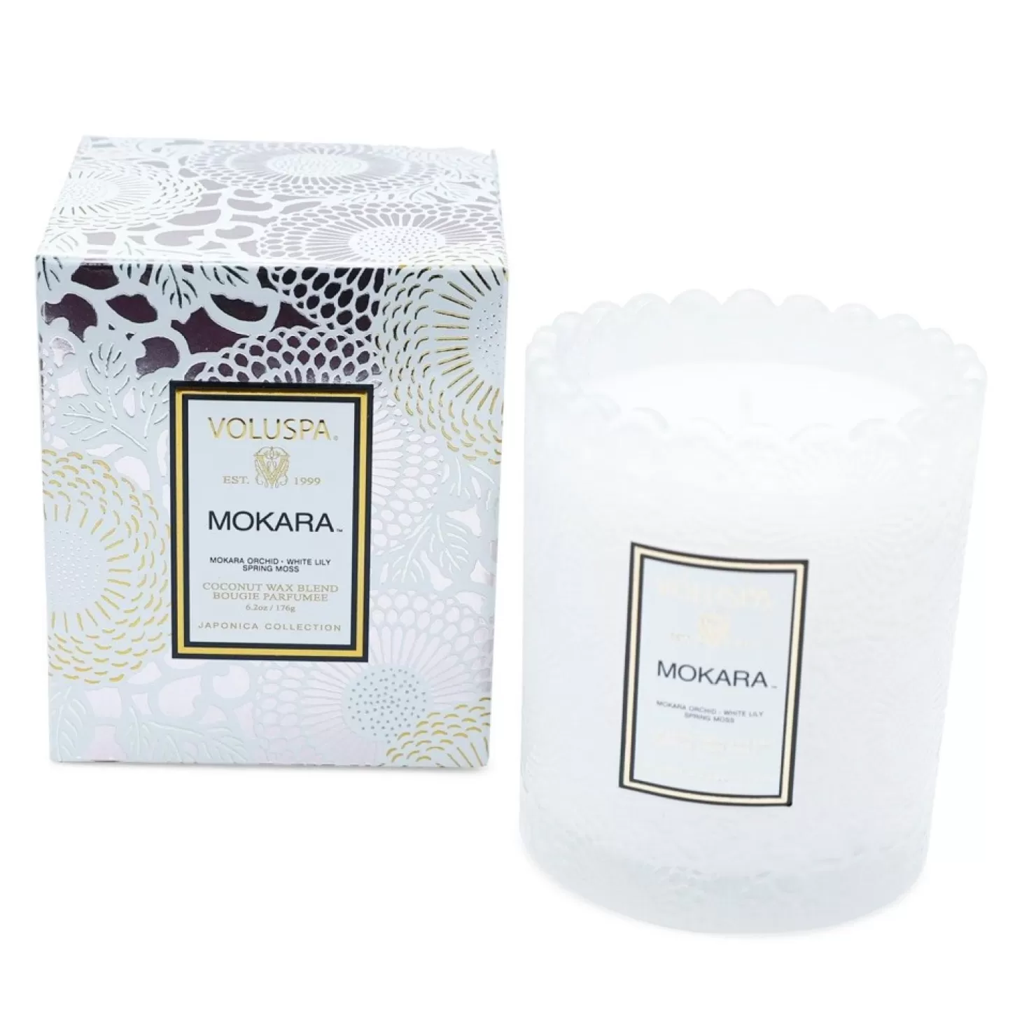 Decor Accents>Roger's Gardens Voluspa Mokara Scallop Glass Candle