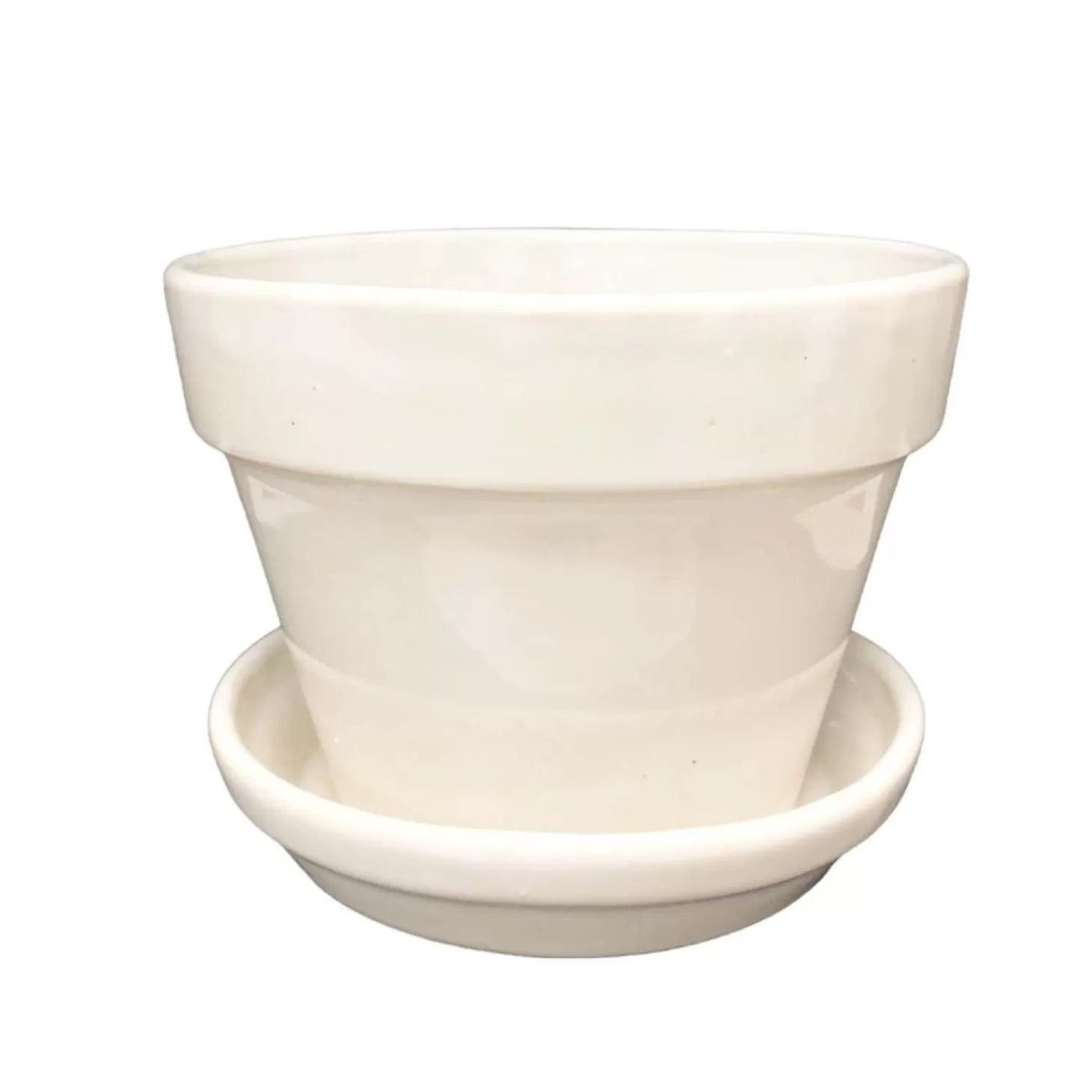 Pottery + Planters + Containers>Roger's Gardens White Garden Terrace Pot - 5.5" Tall