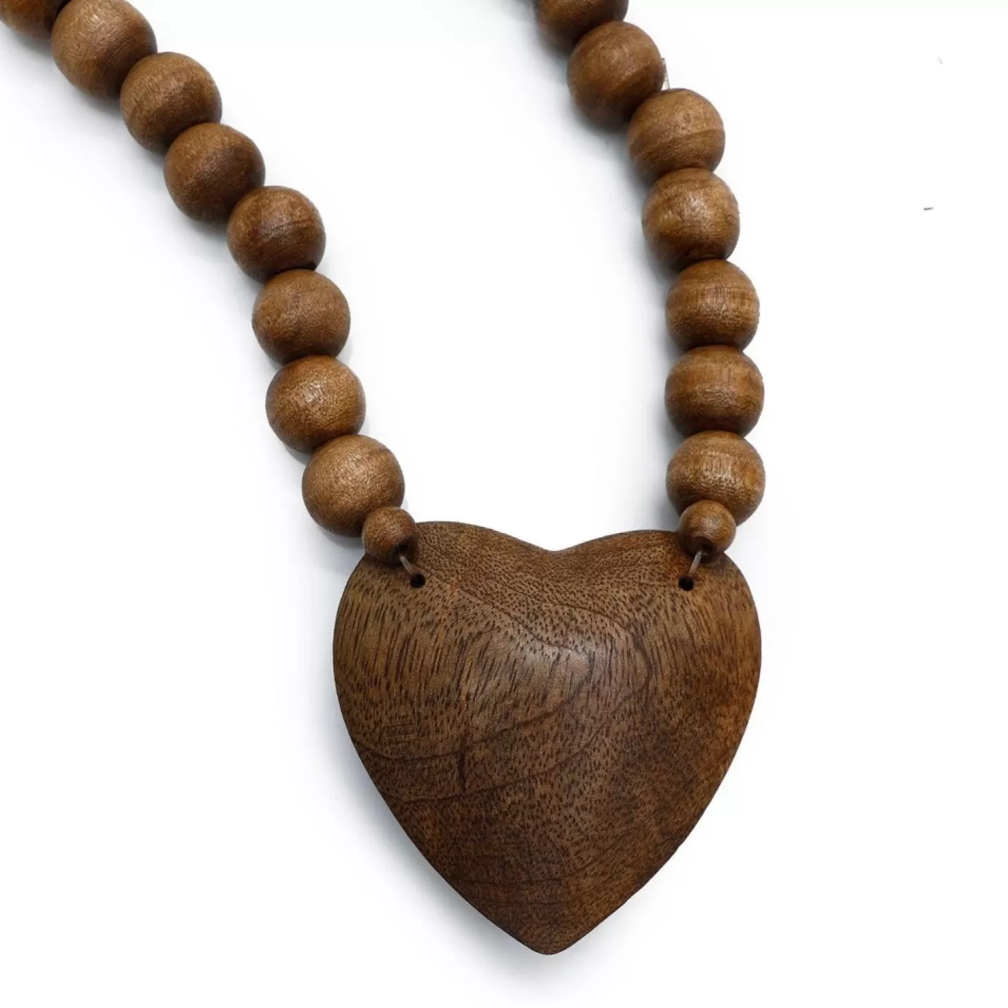 Decor Accents>Roger's Gardens Wooden Beads With Heart Pendant